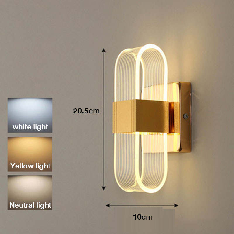 KAIMEIDI Light luxury acrylic wall lamp modern Nordic bedroom bedside lamp creative personality living room background wall staircase wall lamp