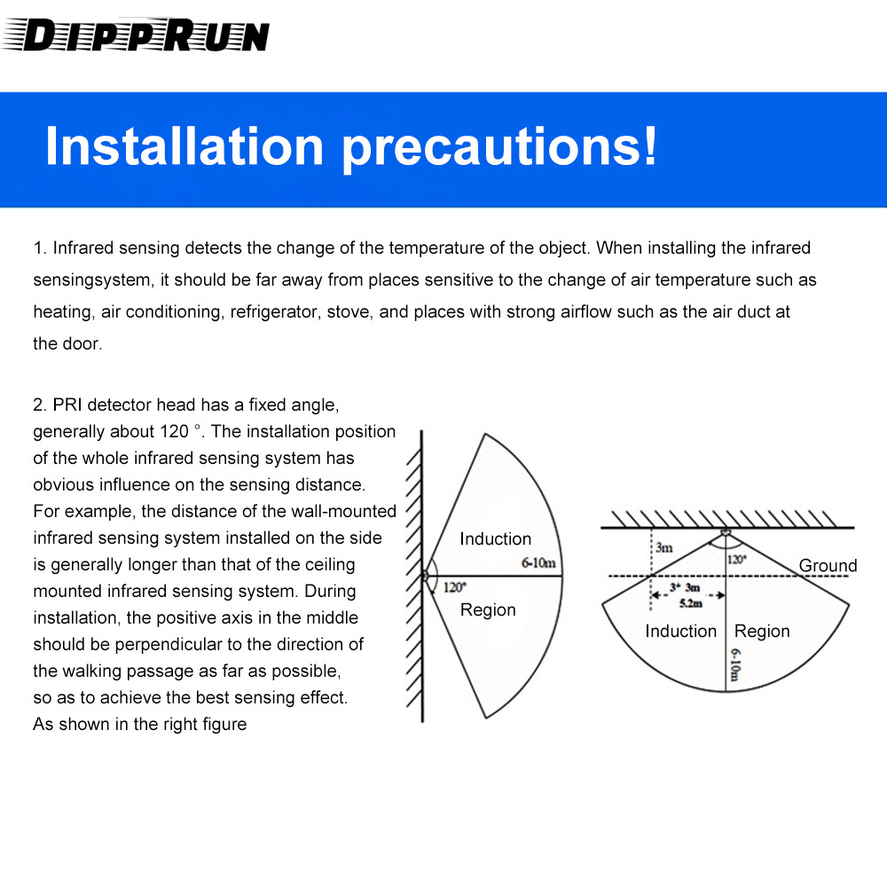 DIPPRUN 4-12V PIR Motion Sensor 4-7M Switch IR Infrared Human Body Induction Sensor Detector Switch for LED Light Switch