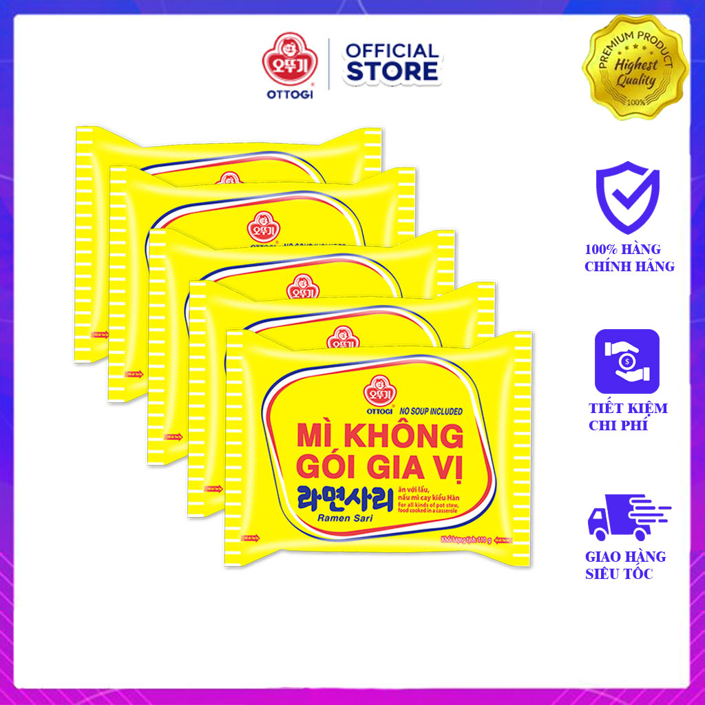 Combo 5 gói Mì Không Gói Gia Vị Otoki 110Gx5