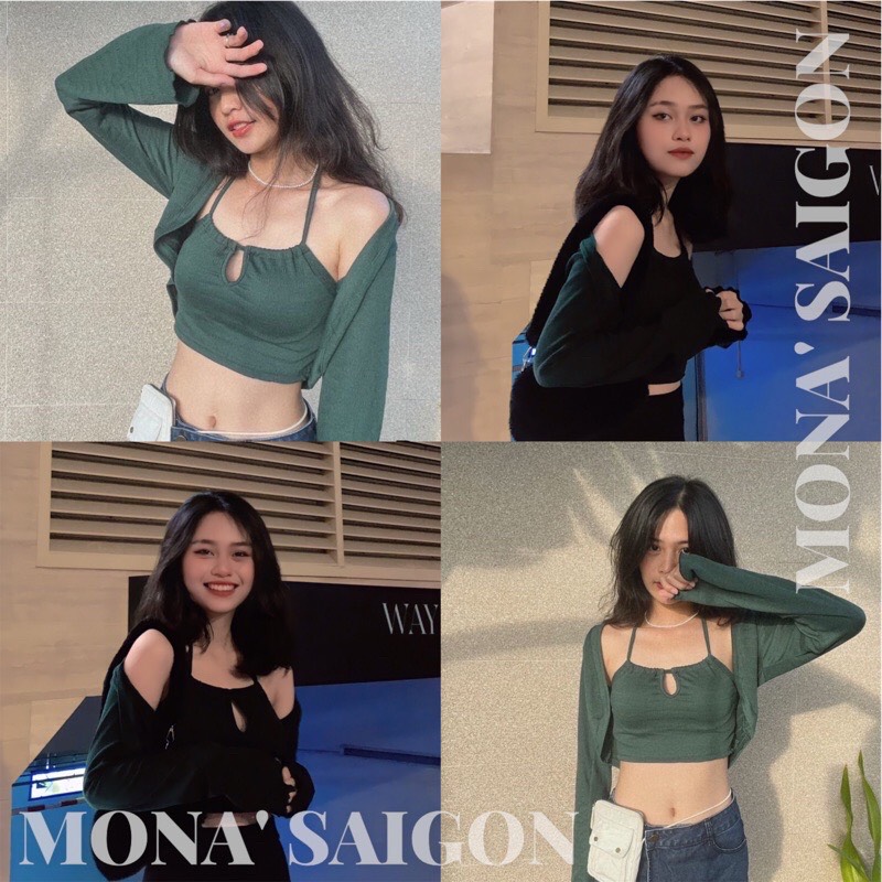 [VOUCHER 12%/149K] Set áo cardigan MONÁ - PEA