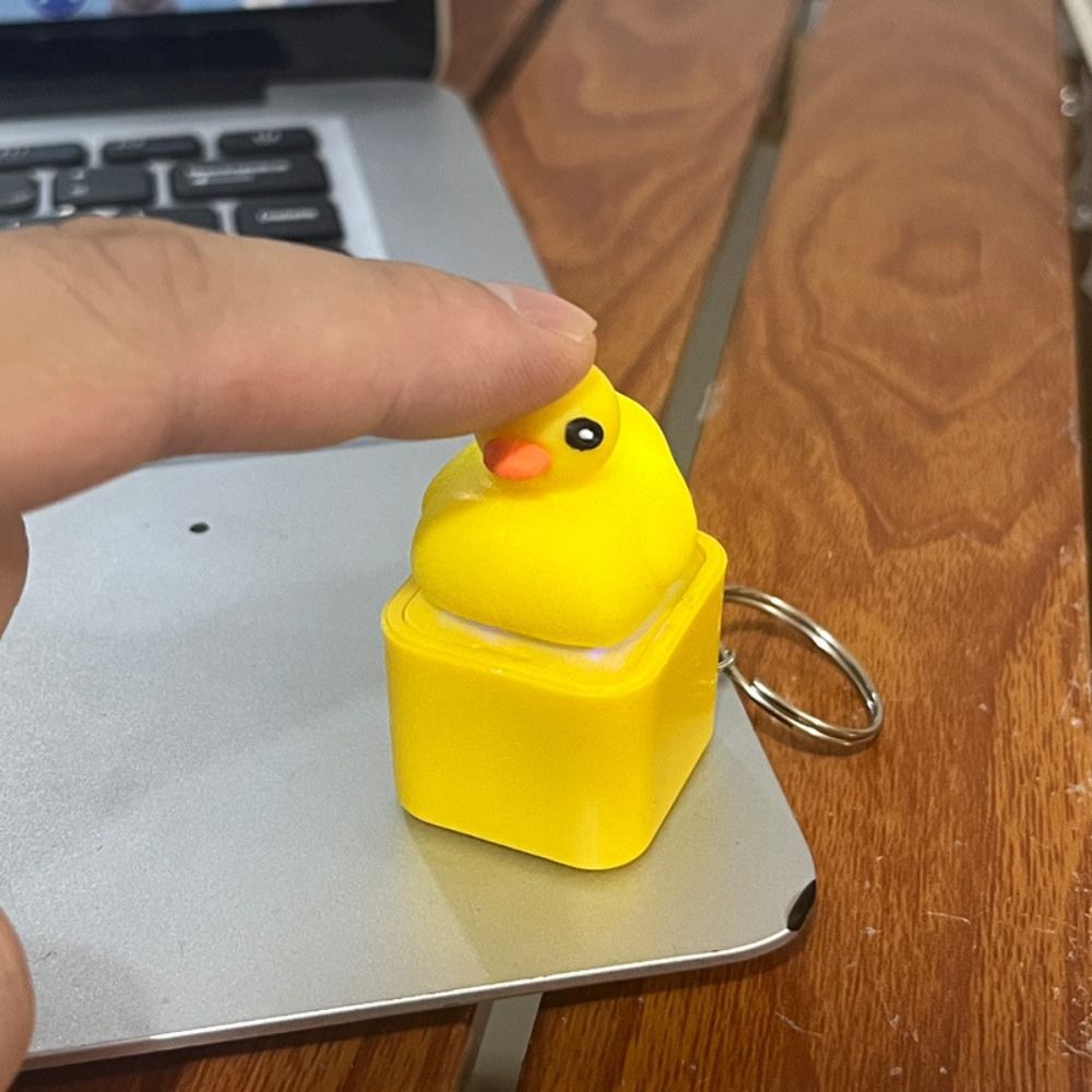 Key Chains Plastic Croaking Frog Duck Keychain Fingertip Button With ...