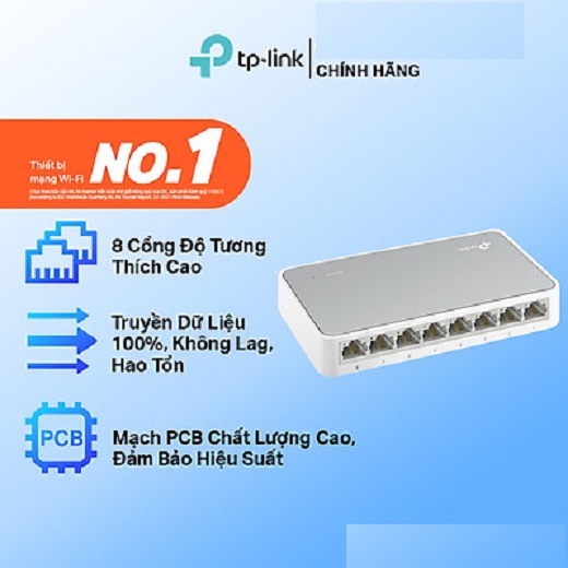 Bộ Chia Mạng Switch 8 Port TPLINK 10 100Mbps TL-SF1008D chính hãng