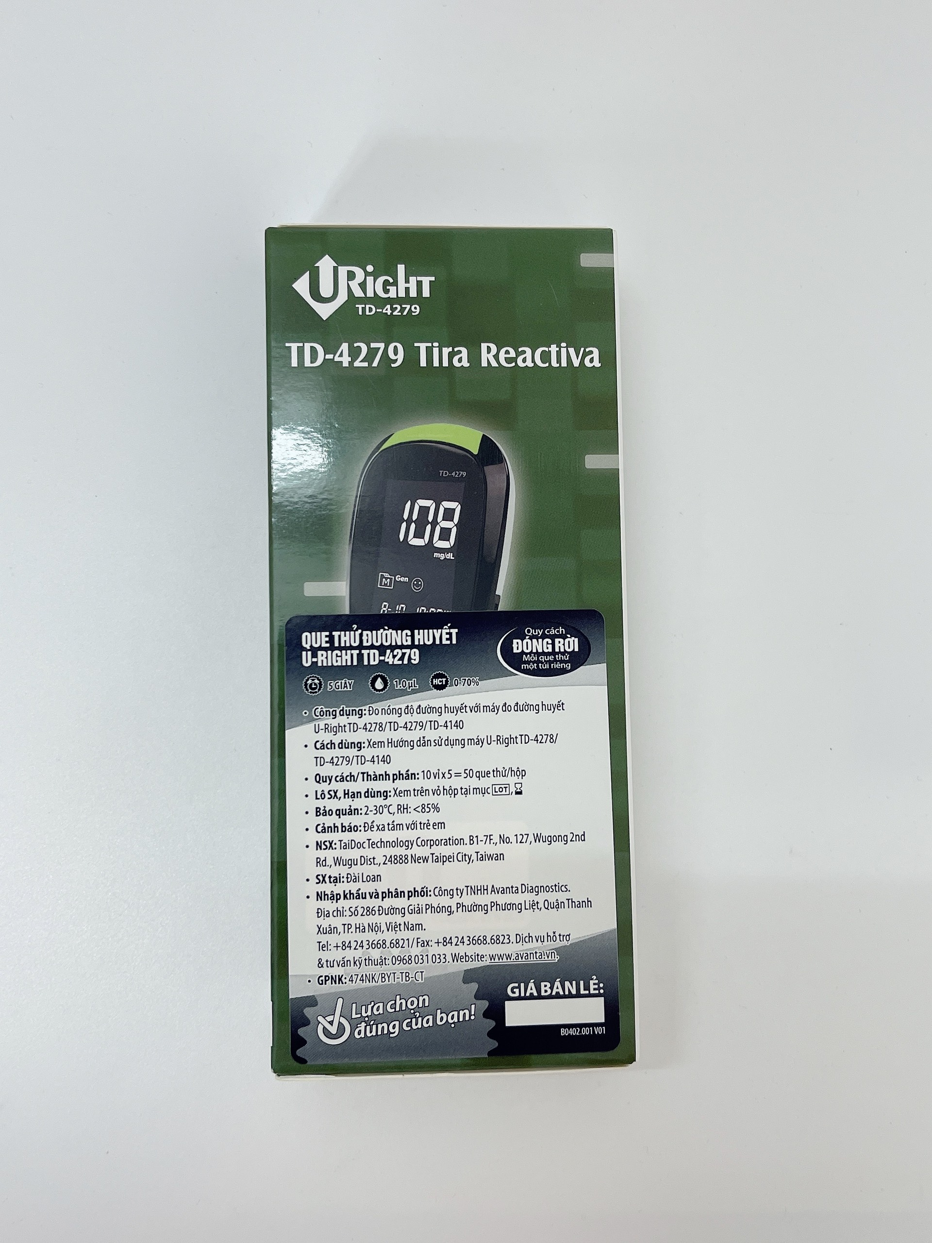 Que thử đường huyết Uright TD-4279 ( Hộp 50 que)