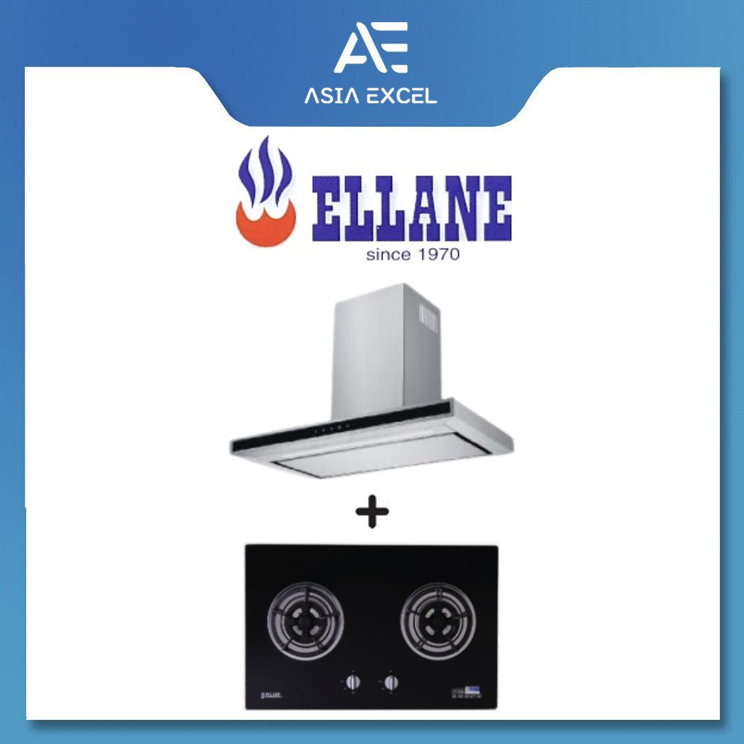 ELLANE EH2880 90CM TOUCH CONTROL STAINLESS STEEL CHIMNEY HOOD + ELLANE
