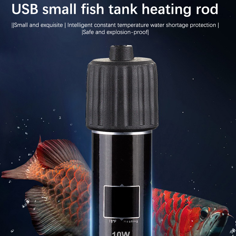 USB Mini Aquarium Heating Rod For Small Fish Tank 26°C Constant Temperature Aquarium Heater Submersible Thermostat Heater 10W. 