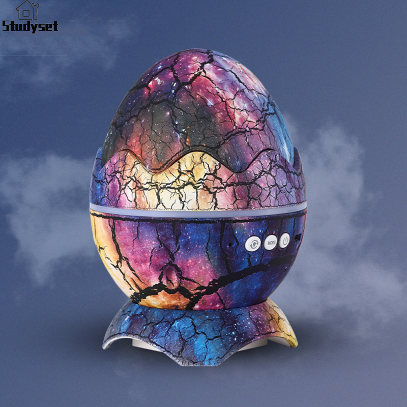 Studyset IN stock Led Dinosaur Eggs Shell Galaxy Starry Projector Bluetooth-compatible Remote Control Night Lights Children Gift