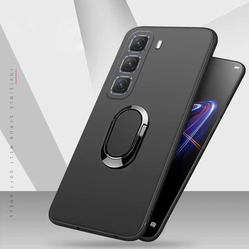 For infinix Hot 50 Pro Plus Case Soft Silicone Matte Full Protector Shockproof Car Adsorb Holder Ring For infinix Hot 50 Pro + Back cover Phone Cases.