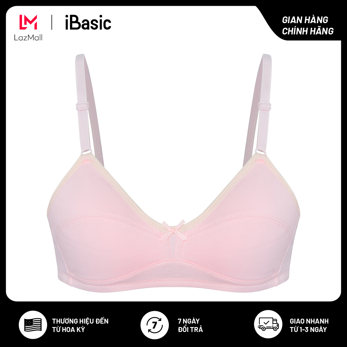 Áo ngực nữ học sinh iBasic cotton USA kháng khuẩn BRAT018