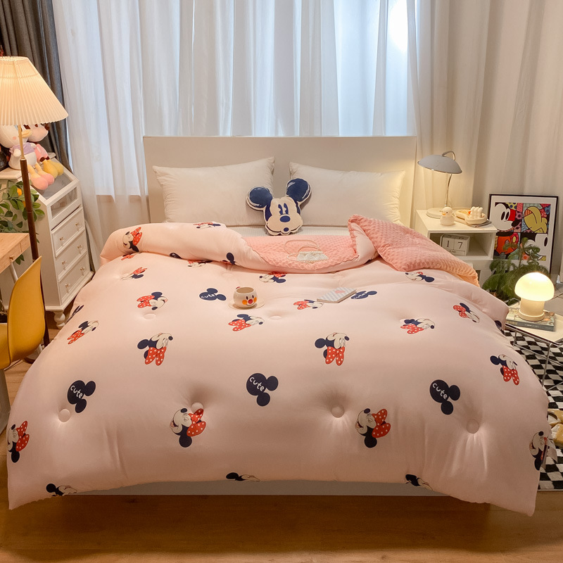 Cotton jersey 3D beanie down quilt children's winter quilt nap quilt cartoon is thickened