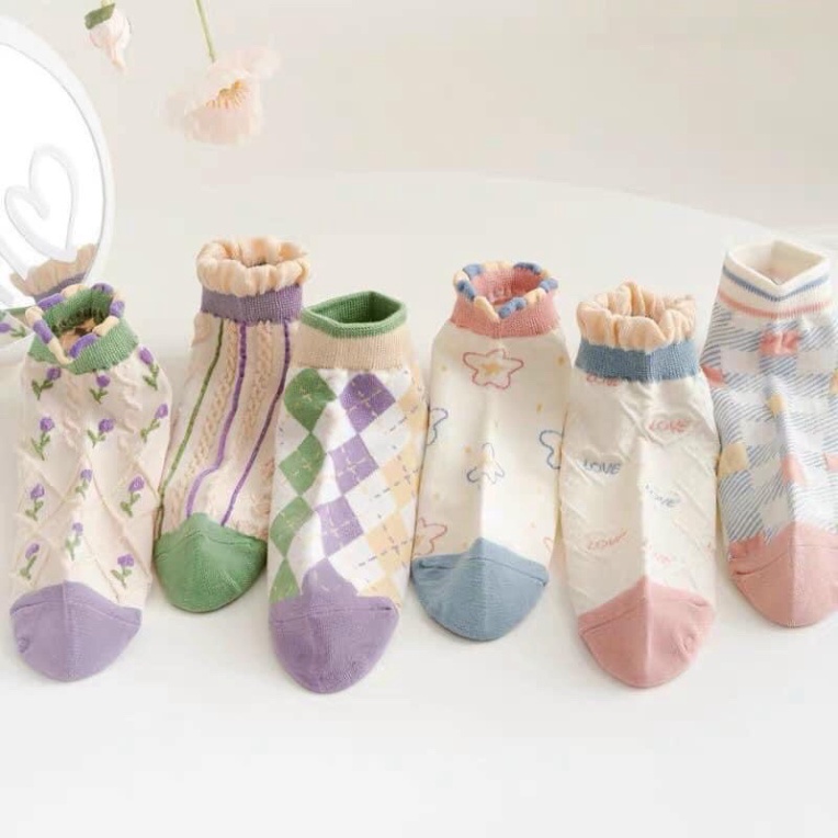 Tất Vớ Nữ Cổ Bèo Thổ Cẩm Mẫu Mới