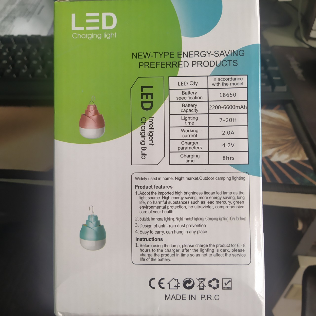 Bóng đèn Led tích điện 120w