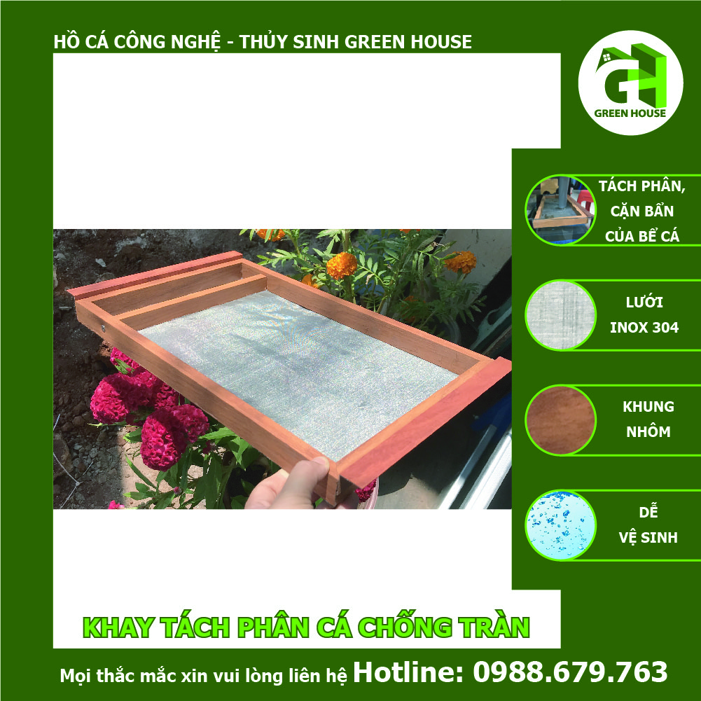 Khay tách phân cá (32cm x13cm), Khay lọc cặn hồ cá cảnh