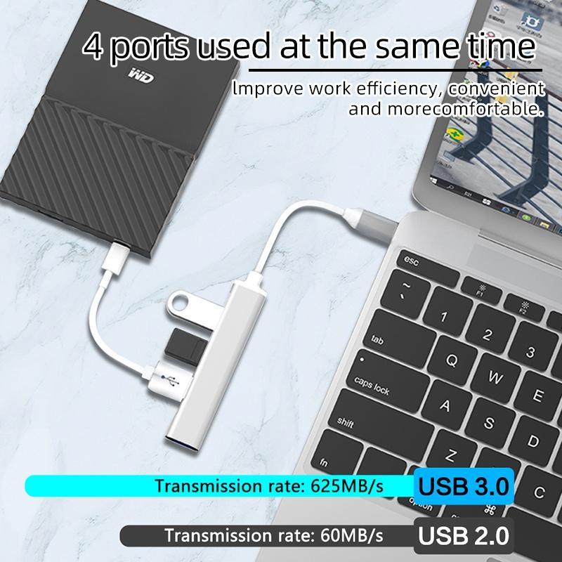 【FREESHIP】Bộ Chia 4 Cổng USB 3.0 Type C Cho Laptop Máy Tính