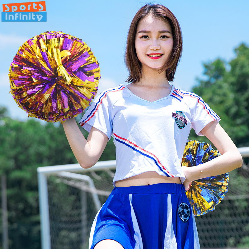 【Estrus Store】Colorful Handle Cheerleading Pom Poms Big Cheer Balls Red Yellow Hand Dance Pompoms Accessories for Women Girl. 