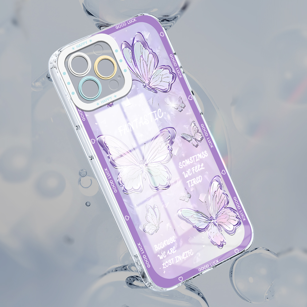 Hontinga for Infinix Zero 20 Back Cover Crystal Butterflies Camera Protection Transparent TPU Soft Phone Case. 