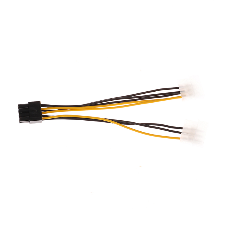 1Pc 17cm Dual 4Pin To 8Pin Video Card Power Cord Y Shape 8 Pin PCI Express To Dual 4 Pin Graphics Card Power Cable. 