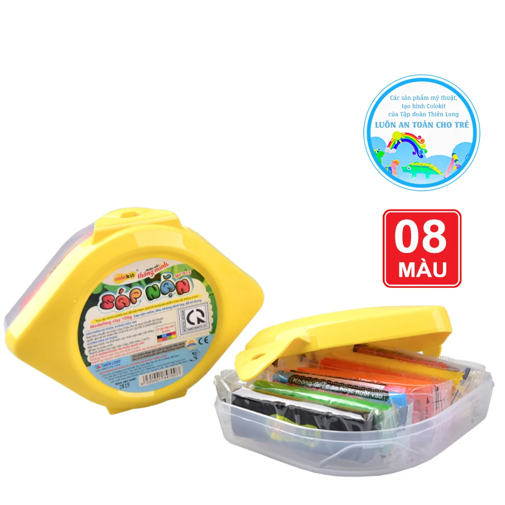 Sáp nặn colokit mc-015 - 8 màu - chất mềm, dẻo, dễ tạo hình, an toàn