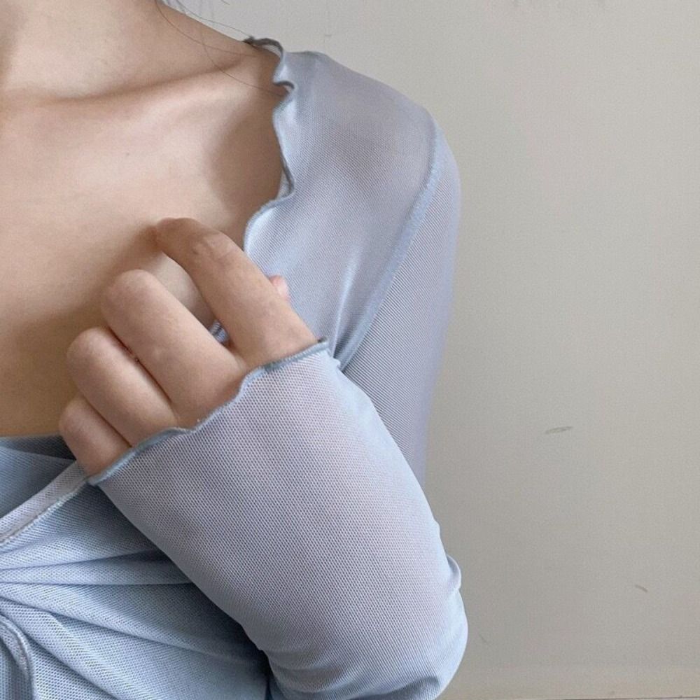 Simple%20Ruffle%20Mesh%20Knot%20Cardigan%20Long%20Sleeve%20V-neck%20Sun%20Protection%20Tops%20Beach%20Wear%20Shirts%20for%20Women%20Holiday%20-%20Image%206