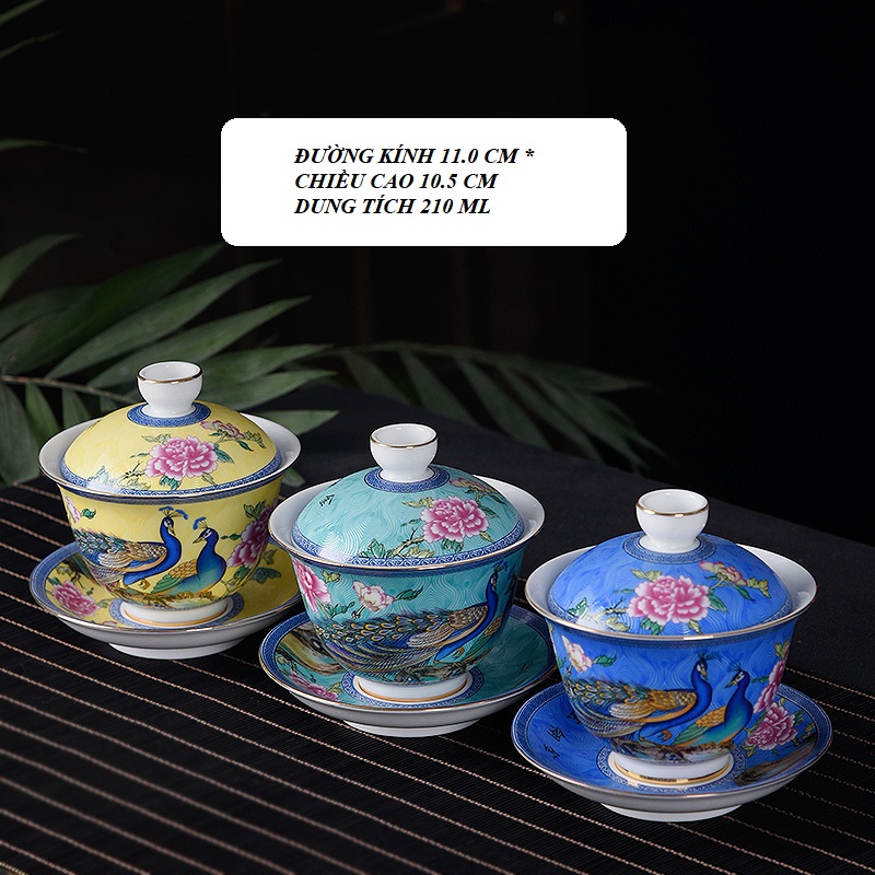 Chén Khải sứ trắng Bạch Định thấu quang 210 ml