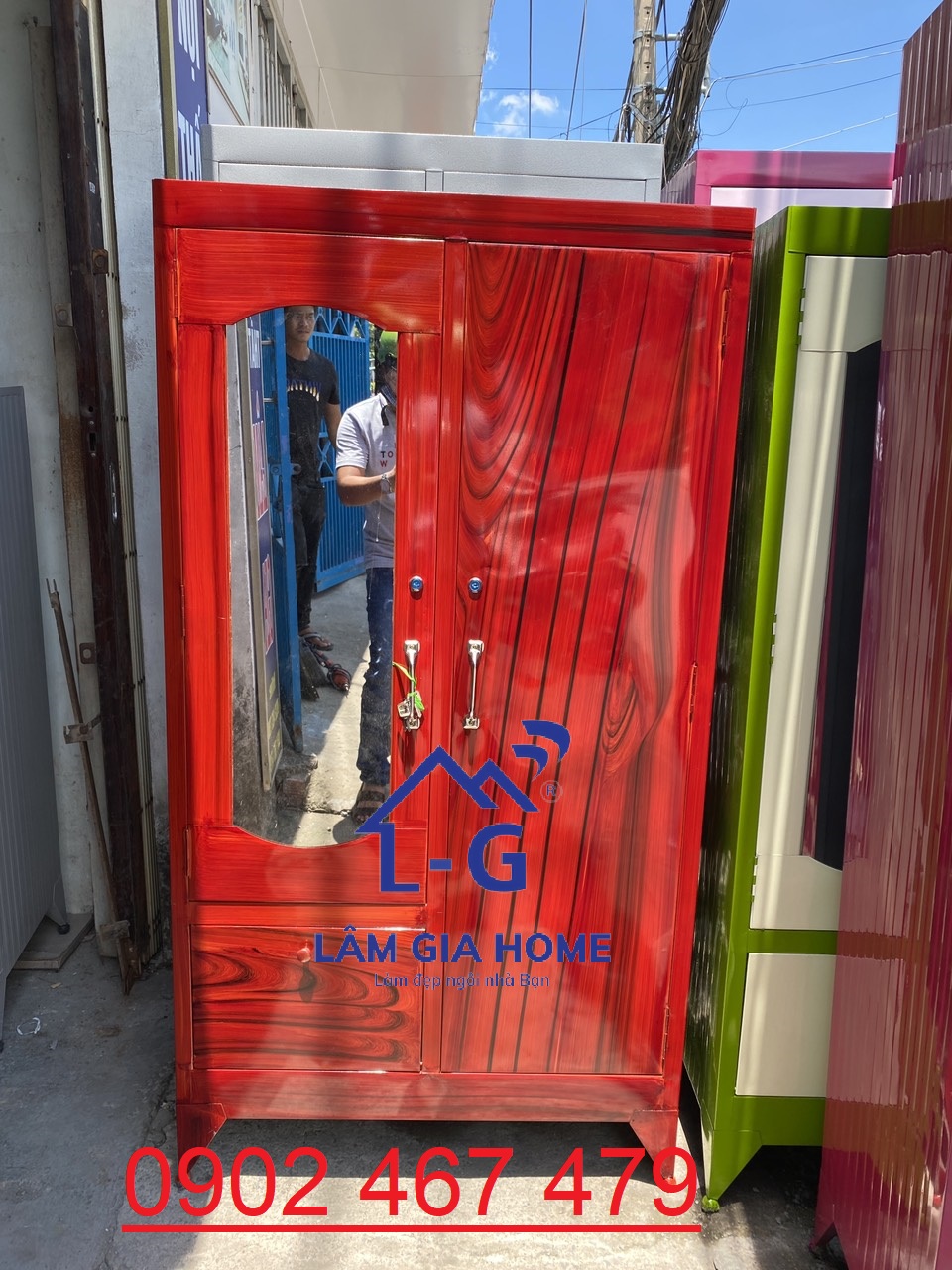 TỦ SẮT SƠN DẦU 2 CÁNH 1 HỘC 1M6