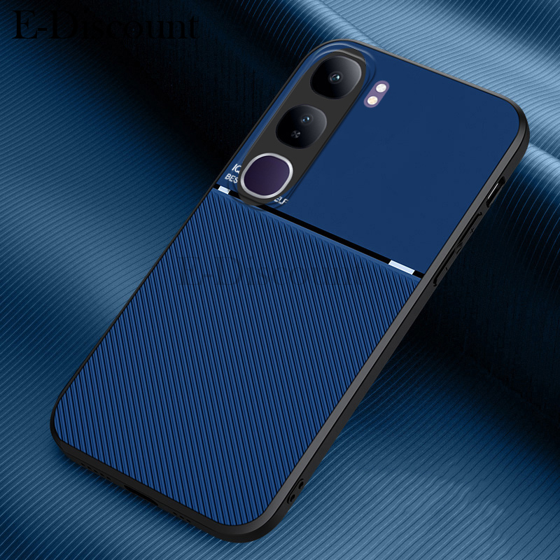 New Phone case Vivo V40 Lite Pro Back cover Rough Cross Patterned Magnetic Soft Silicone Leather For Vivo V40 Pro V40 Lite case.