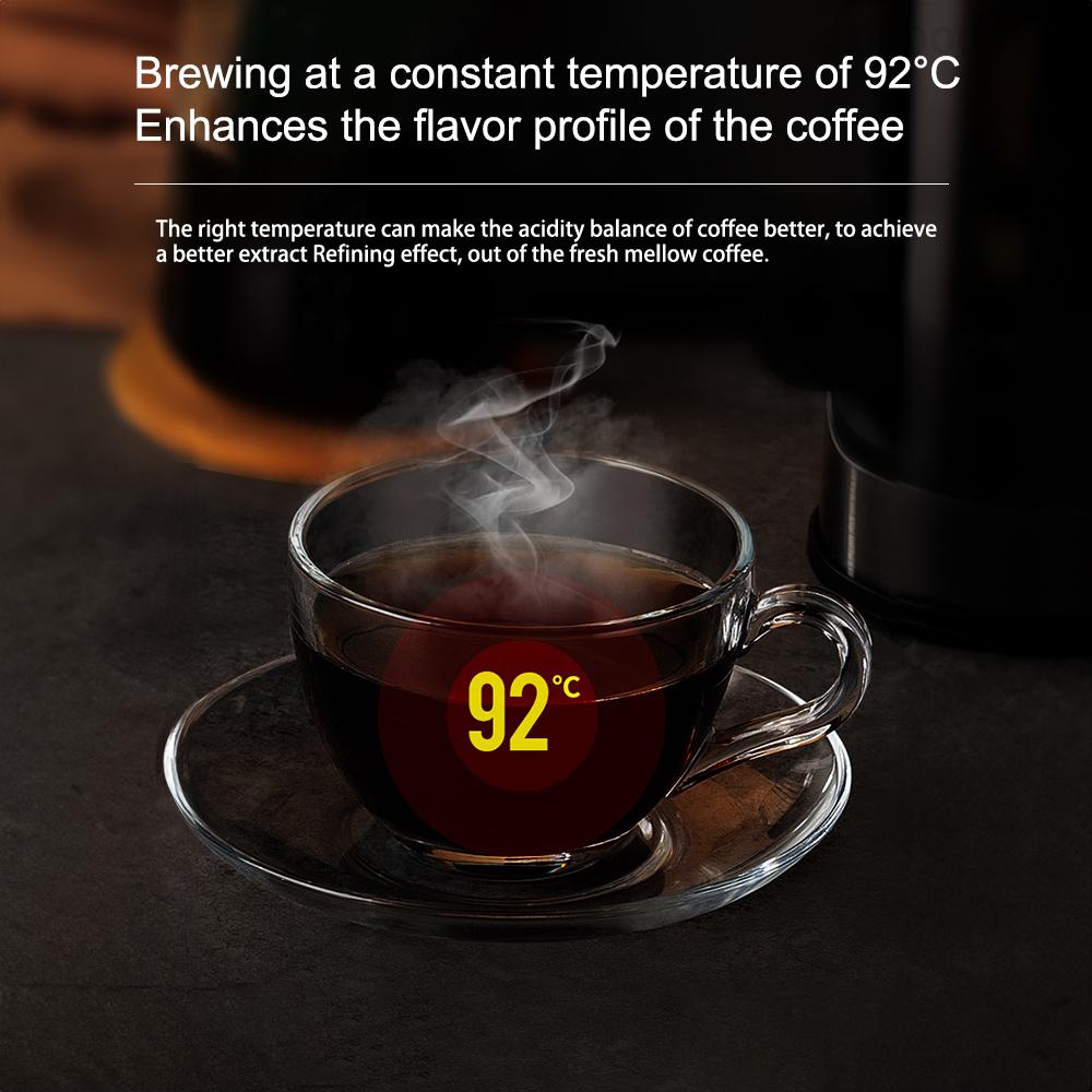 Programmable Coffee Maker with Timer 1.2L 2-8 Cups Drip Coffee Maker with  Built-In Burr Coffee Grinder Keep Warm LED Display