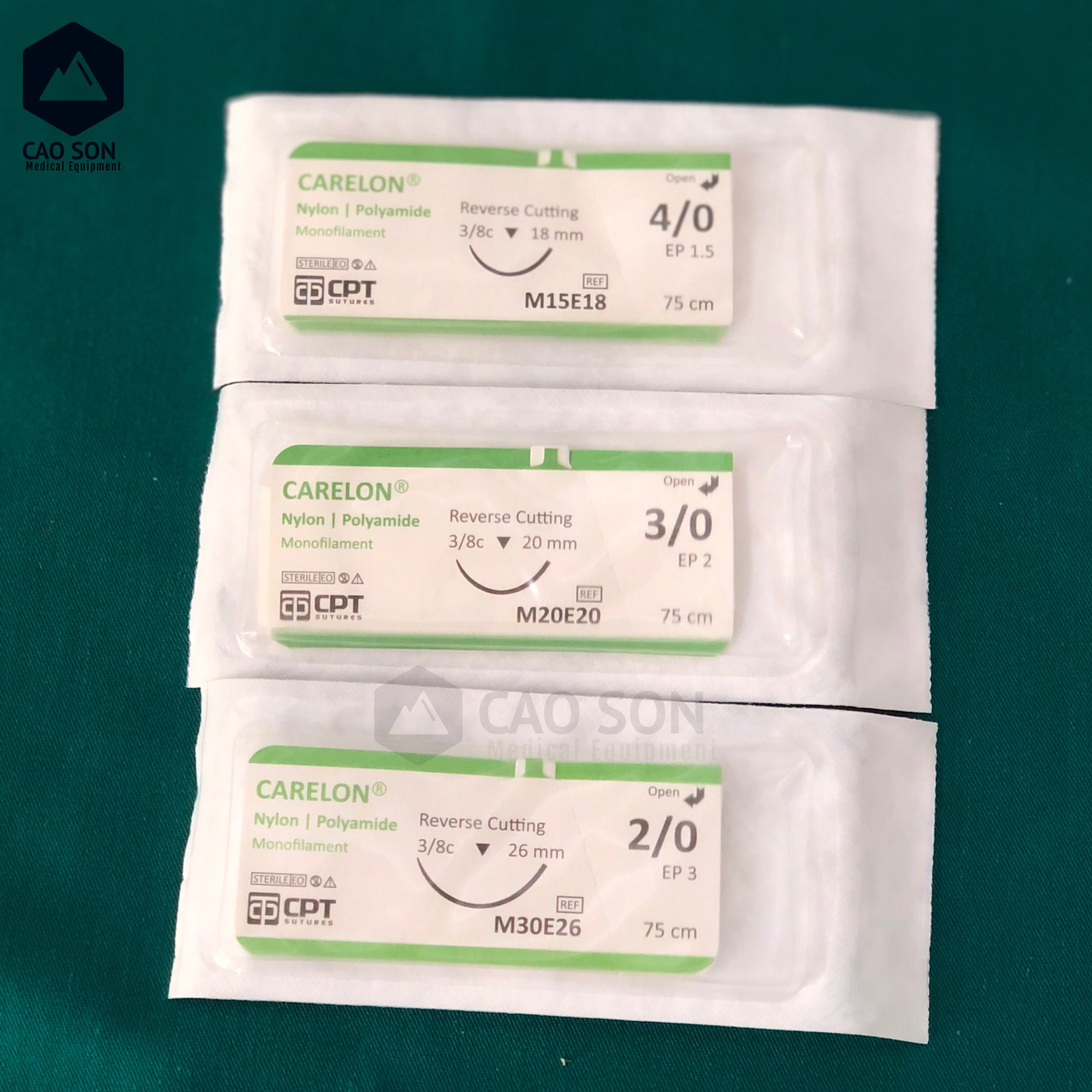 [Bán lẻ từng sợi] Chỉ phẫu thuật CPT CARELON Nylon số 2/0 3/0 4/0 5/0