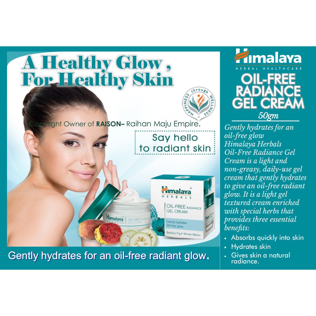 Himalaya Oil Free Radiance Gel Cream 50g Lazada Singapore