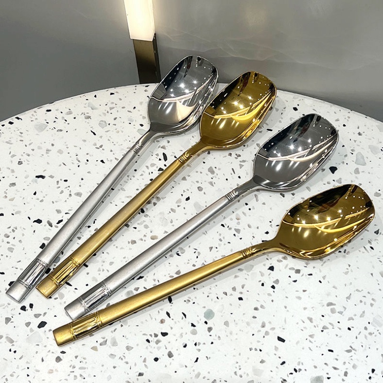Set 5 Thìa Inox Cán Dài Cao Cấp  - Freeship