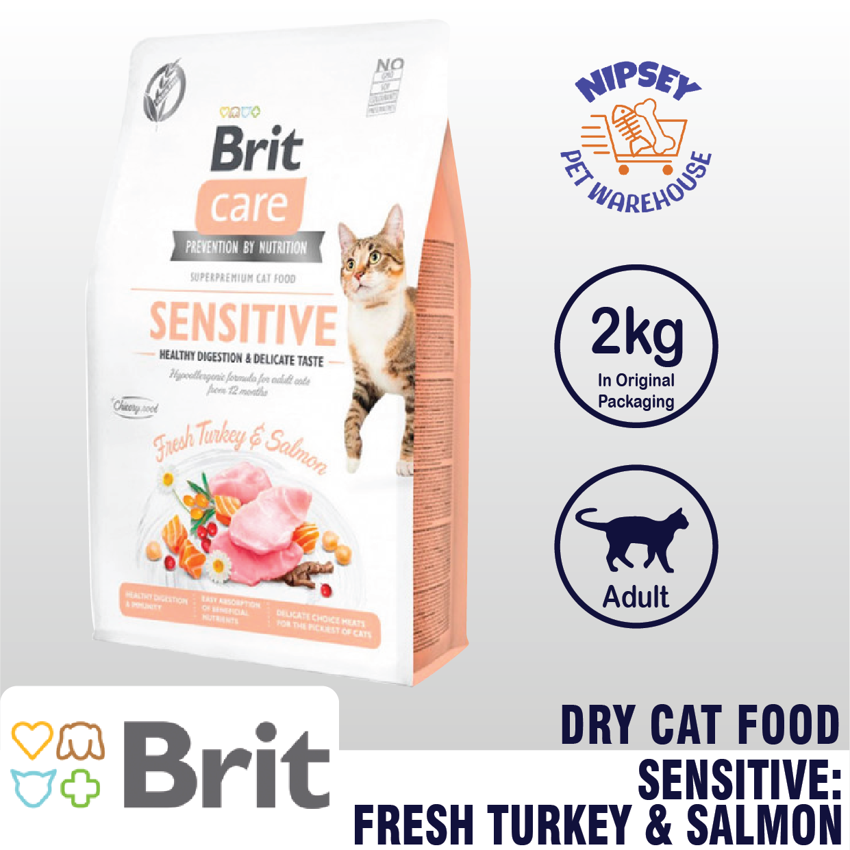 Brit Care Adult Cat Sensitive Healthy Digestion and Delicate Taste