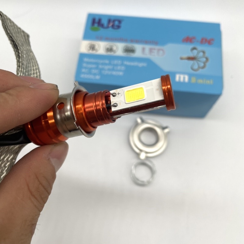 ĐÈN PHA LED HJG 3 TIM LED chân H4, M5 (GIÁ 1 BÓNG)