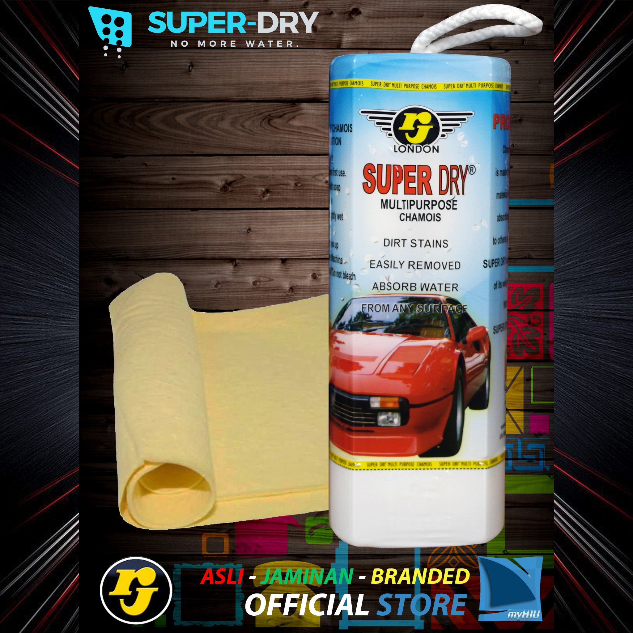 Kain Penyeka Air 430 x 320 x 2 mm SUPER DRY Lap Plas Chamois RJ LONDON ...