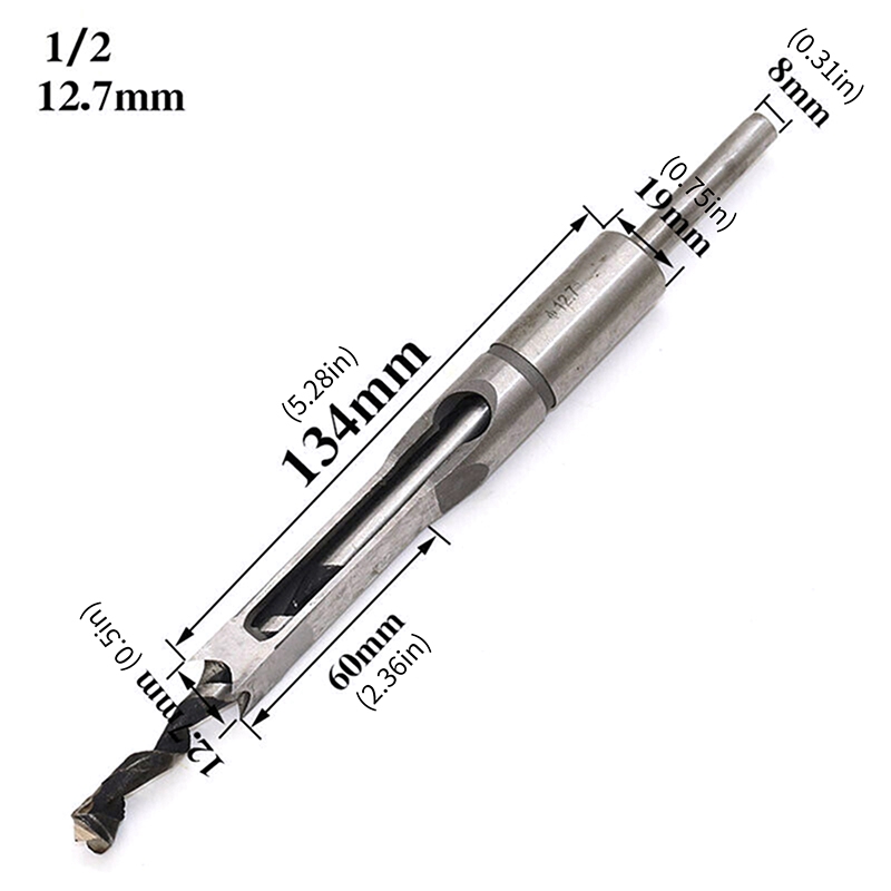 Square Hole Drill Bits Saw Wood Mortising Mortise Chisel Drill Bit Set Woodworking Power Tools