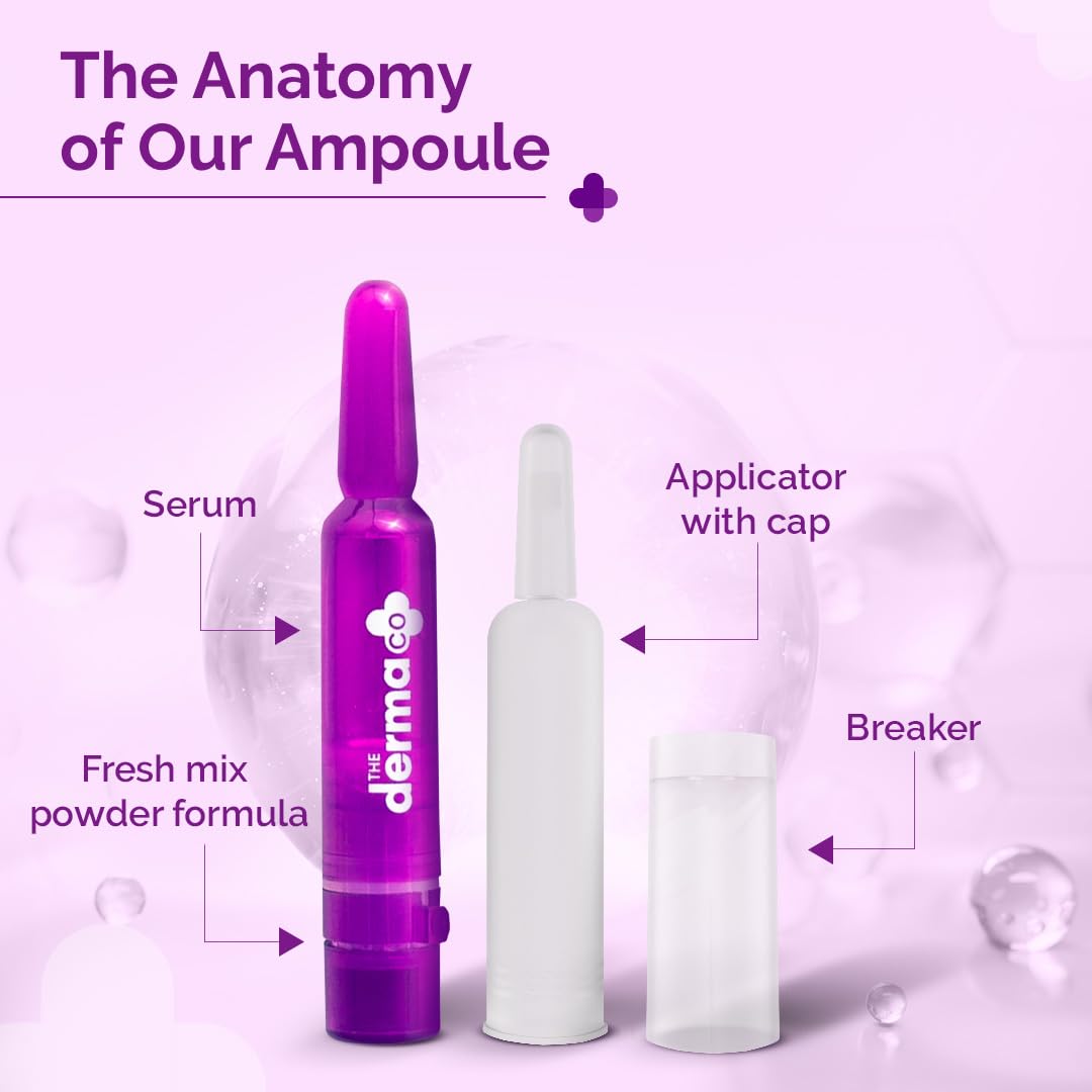 The Derma Co 15% Vitamin C Serum Intense Brightening Ampoule Kit|Radiant & Glowing Skin In 7 Days|7 Fresh Mix|Brightening For Dull Skin|Most Potent Vitamin C (L-Ascorbic Acid)|Ferulic Acid - 14 Ml. 