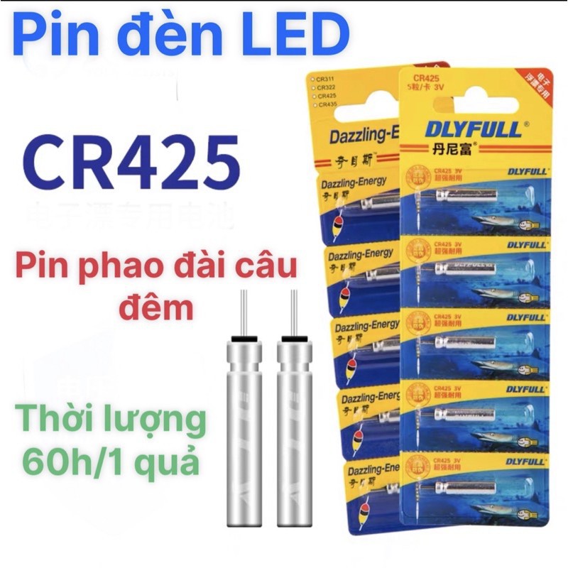 1 vỉ 5 pin phao đèn câu cá cr425-pin câu cá