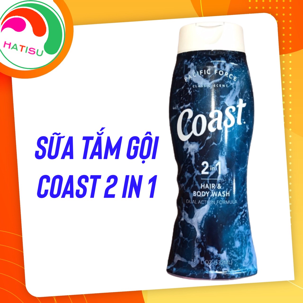 Dầu gội tắm 2in1 Coast - Nam - 532ml HATISU thumbnail