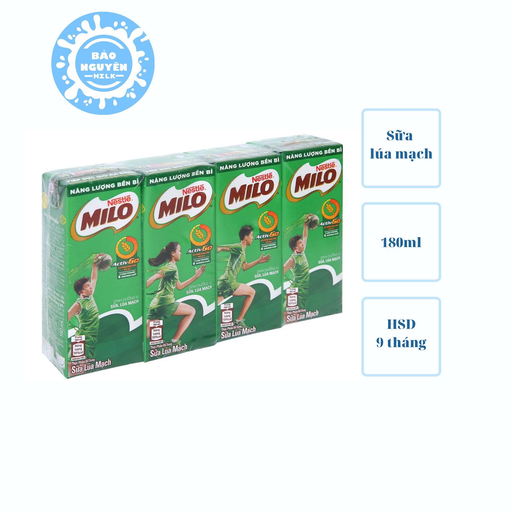 Lốc 4 hộp Thức uống lúa mạch uống liền Nestle Milo 180ml thumbnail
