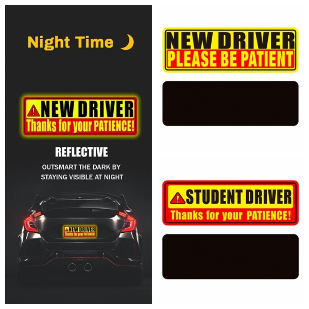 Novice Sticker Car Safety Warning StickersRookie Driver Car Magnets Student Driver ...