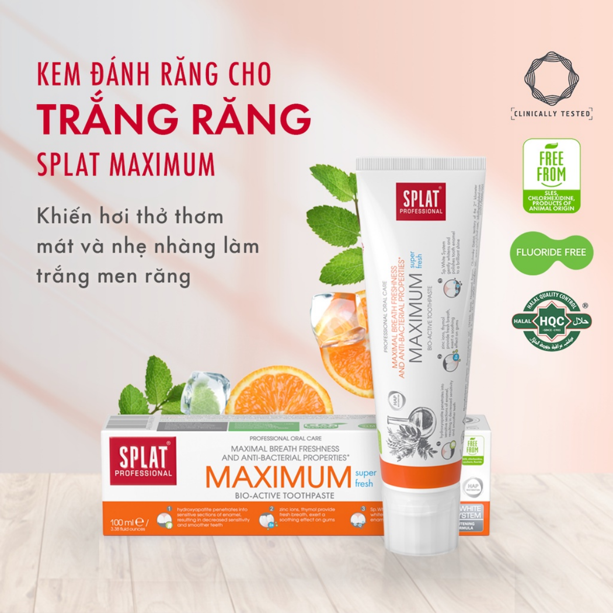 Kem đánh răng thơm miệng trắng răng SPLAT Maximum 100ml