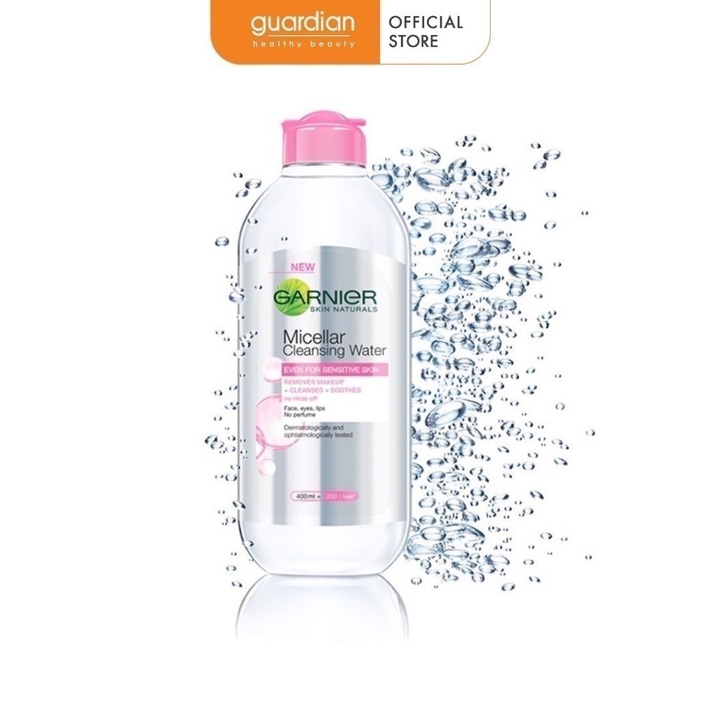 Nước làm sạch và tẩy trang cho da nhạy cảm micellar water garnier 400ml