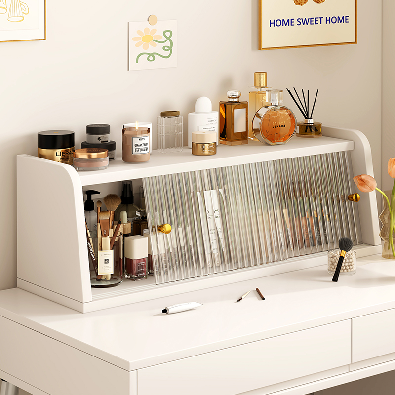 Cosmetic storage box, large-capacity dressing table, skin care product, dust-proof desktop storage rack, desktop expansion artifact