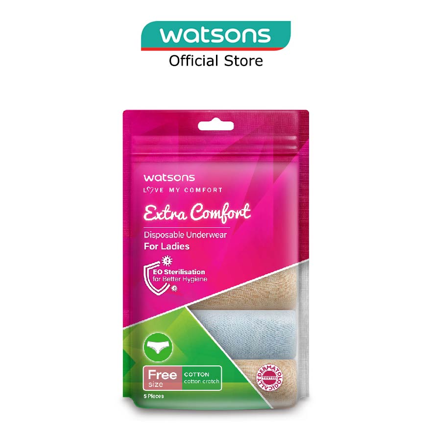 WATSONS Extra Comfort Disposable Underwear For Ladies (Free Size) 5s