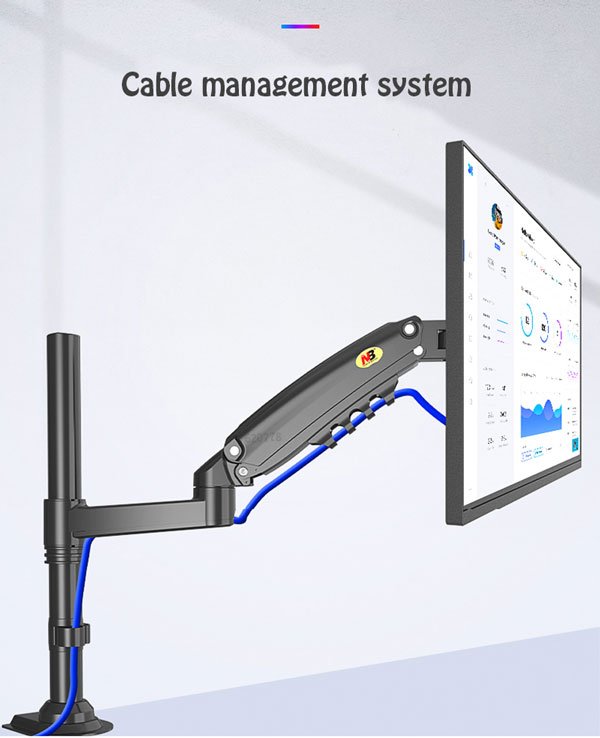 Giá treo màn hình máy tính gắn bàn NB F80 17-30 inch , Arm LCD treo màn hình H80 nâng hạ màn hình cao hơn F80, monitor arm M051 dạng cột
