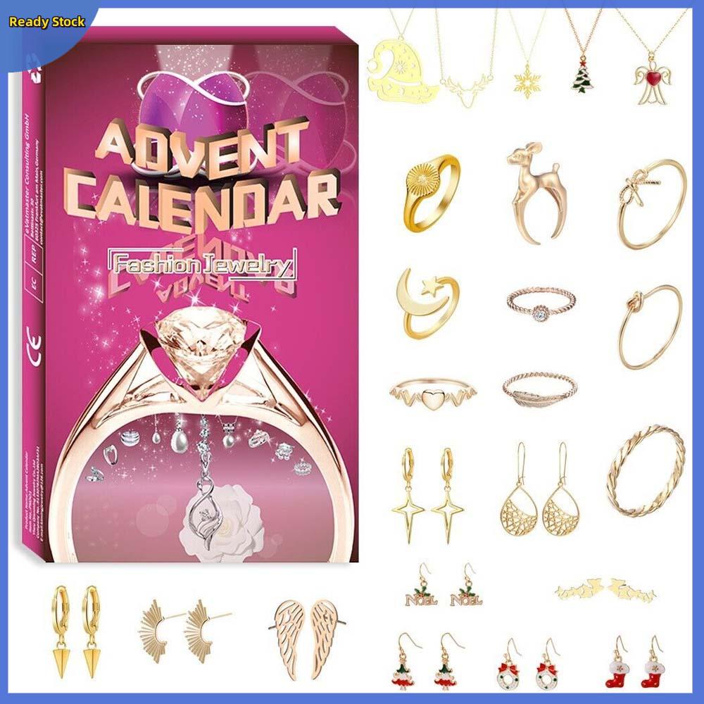 Christmas Advent Calendar DIY Charm Bracelet Making Kit Jewelry Set Gift Box