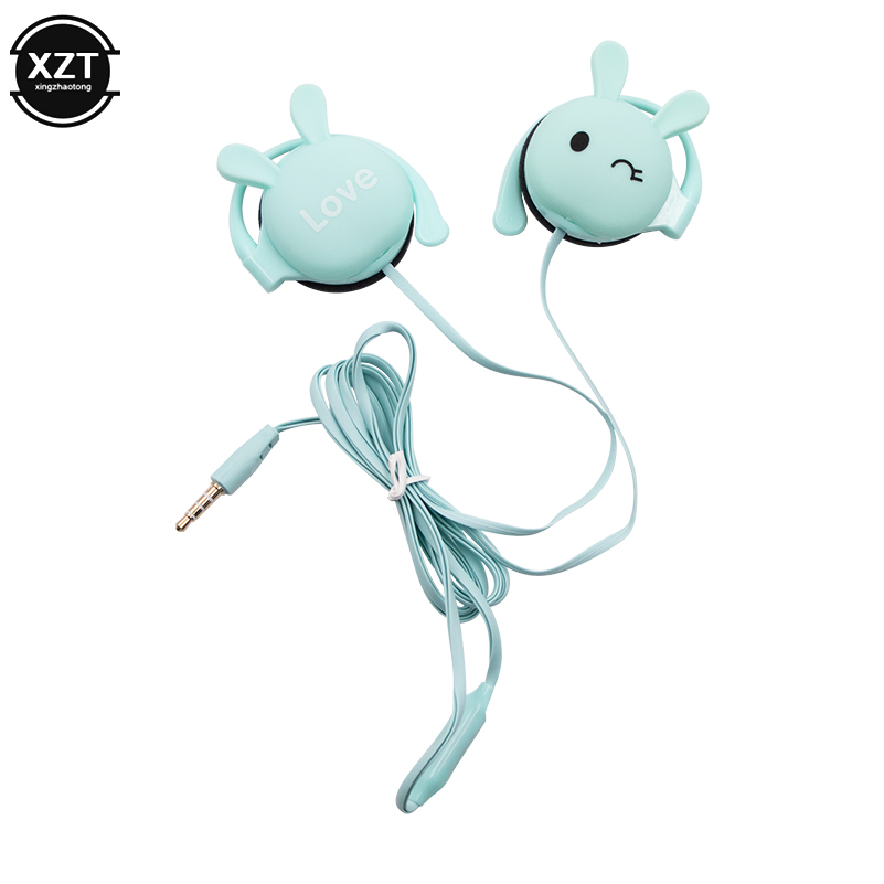 Simple Rabbit With Headphones Cute 3.5mm Headphones Rabbit Cartoon Earphones 3.5mm Aux Stereo With ...