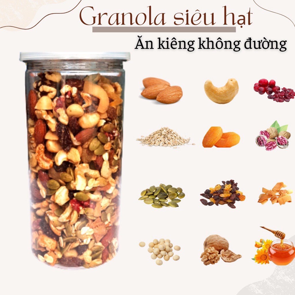 500g GRANOLA Hạt ngũ cốc dinh dưỡng ( Không có ÓC CHÓ )
