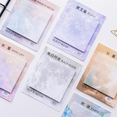 Giấy Dán Note Galaxy Ghi Chú Hình Các Hành Tinh S10,