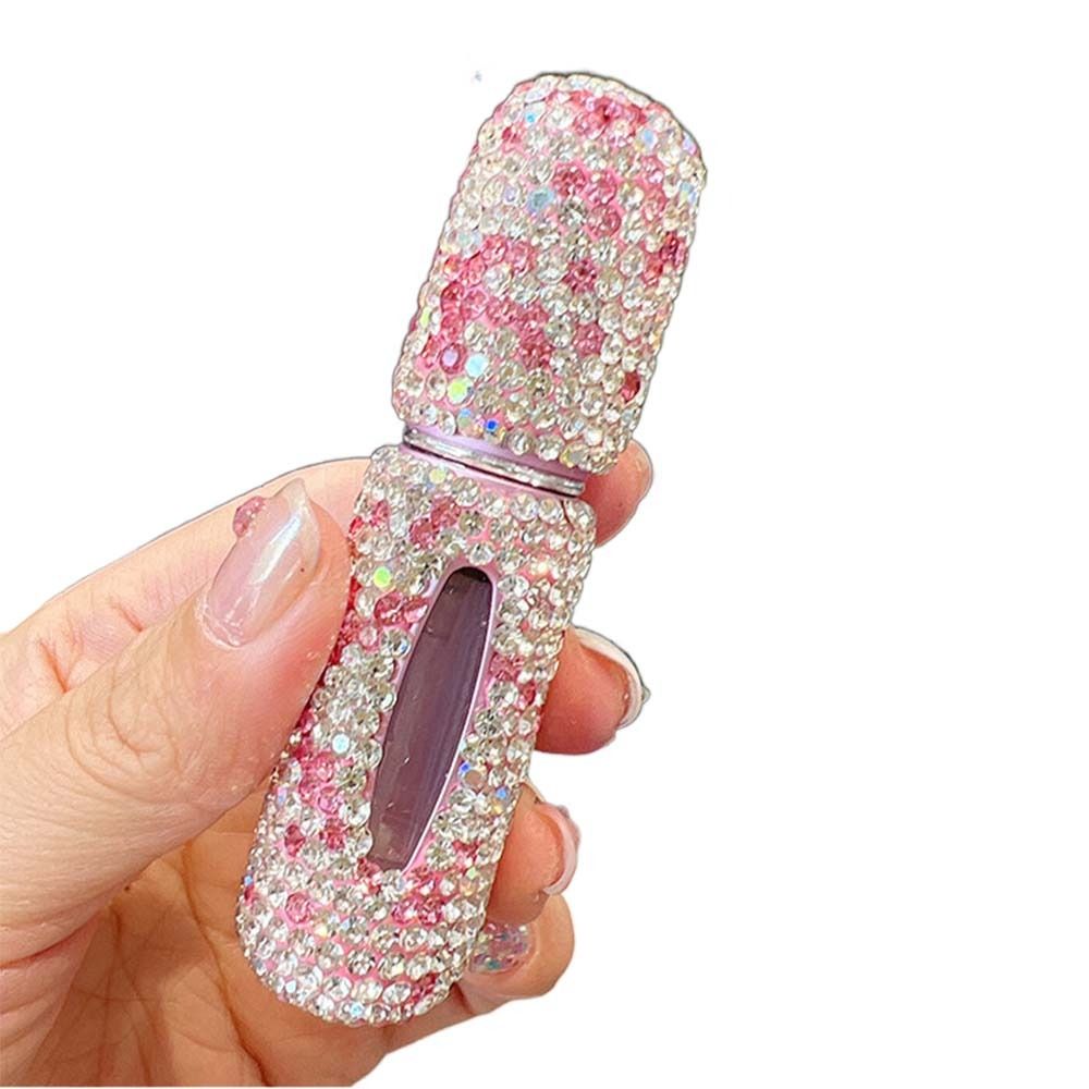 FLIXUE Mini Bottom-filled Perfume Bottle Luxury 5ml Rhinestones Spray Bottle Portable Fragrance Dispenser Refillable Bottle Women