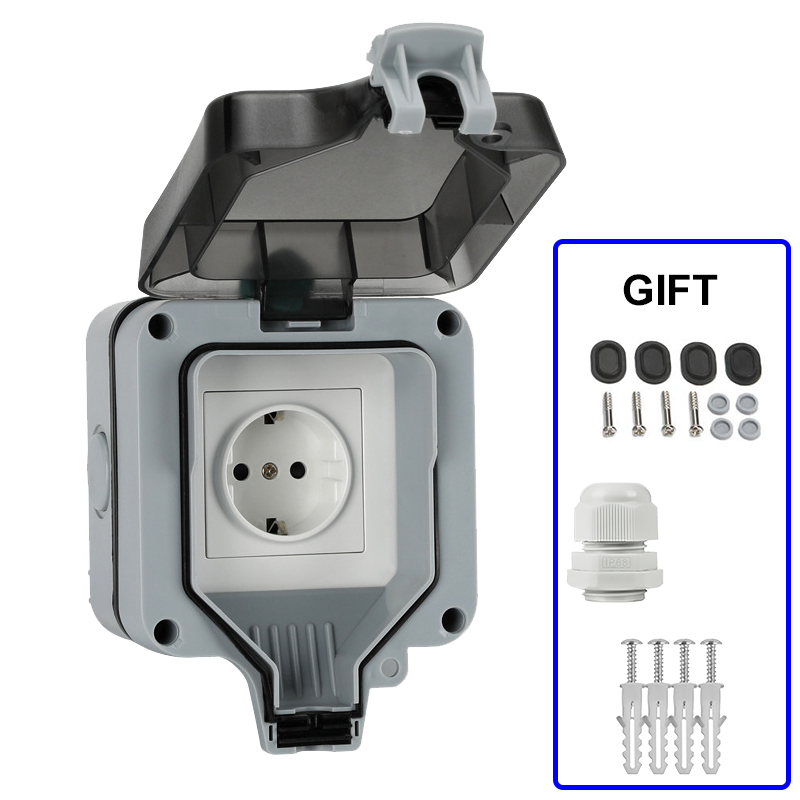 Outdoor Wall Waterproof Socket Switch IP66 Weather&Dust Proof Power ...