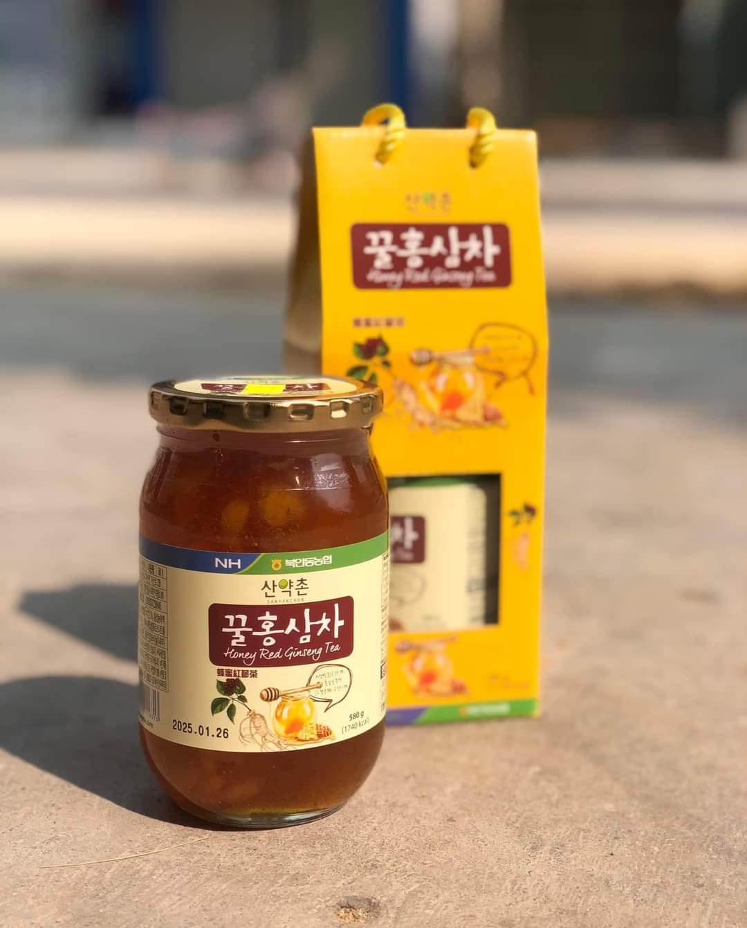 Trà hồng sâm mật ong hàn quốc andongma sanyakchon honey red ginseng tea 580g - 11571
